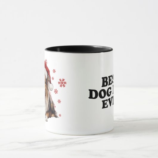 Kerst Rough Collie Hond gepersonaliseerd Mok (Midden)