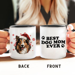Kerst Rough Collie Hond gepersonaliseerd Mok