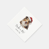 Kerst Rough Collie Hond gepersonaliseerd Servet (Hoek)