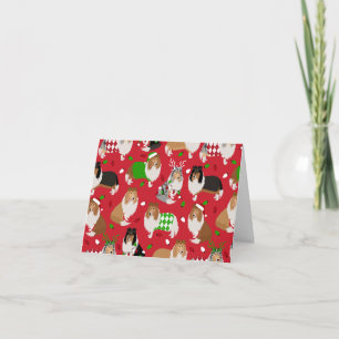 Kerst-Rough Collie Kaart