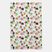 Kerst Rough Collie Kitchen Towel Theedoek (Verticaal)