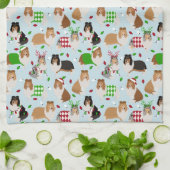 Kerst Rough Collie Kitchen Towel Theedoek (Gevouwen)