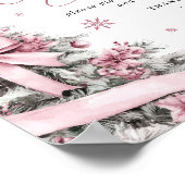 Kerst Roze Baby shower LuierRaffle Sign Poster (Hoek)