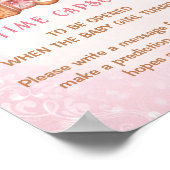 Kerst Roze Baby shower Spel Tijd Capsule Teken Poster (Hoek)