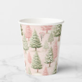 Kerst roze beker. papieren bekers (Achterkant)
