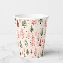 Kerst roze beker. papieren bekers