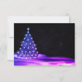 Kerst Roze Blauwe Zonnevel Winter Zwart RSVP Kaartje (Achterkant)