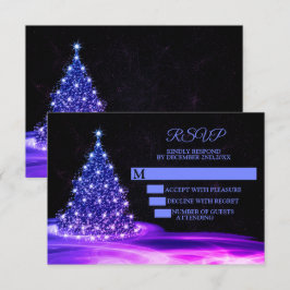 Kerst Roze Blauwe Zonnevel Winter Zwart RSVP Kaartje