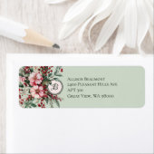Kerst Roze Bloemenspray Elegant met Monogram Etiket (Insitu)