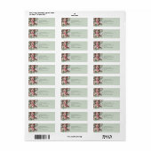 Kerst Roze Bloemenspray Elegant met Monogram Etiket (Full Sheet)