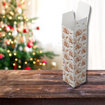 Kerst roze bruin peperkoek huizen gouden sterren wijn<br><div class="desc">Kerst Roze Bruin Gingerbread Huizen Gouden Sterren wijndoos cadeau wikkelhulpmiddelen.</div>