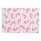 Kerst Roze Candycanes Patroon Kussensloop (Achterkant)
