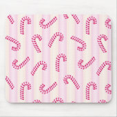 Kerst Roze Candycanes Patroon Muismat (Voorkant)