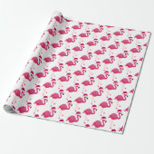 Kerst Roze Flamingo met Santa Hat Cadeaupapier (Uitgerold)