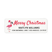 Kerst Roze Flamingo Retouradreslabels Etiket (Voorkant)
