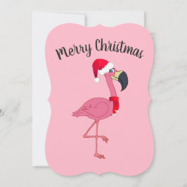Kerst Roze Flamingo Vlakke Kaart met Envelop