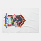 Kerst Roze Flamingo's vakantie Theedoek (Horizontaal)