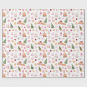 Kerst Roze Gemberkoek Cadeaupapier (Vlak)