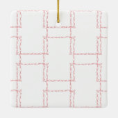 Kerst roze geometrische foto keramisch ornament (Achterkant)