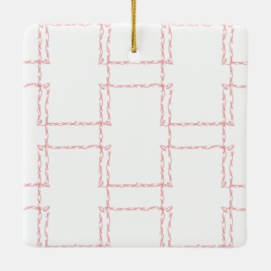 Kerst roze geometrische foto keramisch ornament (Achterkant)