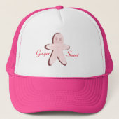 Kerst Roze Gingerspeculaas Vrouw Trucker Pet (Voorkant)