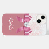 Kerst Roze Glitter Sneeuwvlok Lint Diamant Case-Mate iPhone Case (Achterkant (horizontaal))