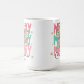 Kerst Roze Groen Blauwgroen Boog Naam Koffiemok (Center)