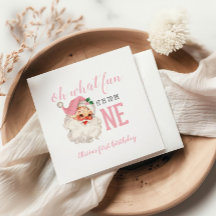 Kerst Roze Kerstman Eerste Verjaardag