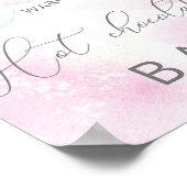 Kerst Roze Meisje Baby shower Hot Chocolate Bar Poster (Hoek)