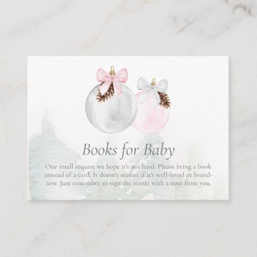 Kerst Roze Meisje Boeken voor Baby Behuizing Kaart (Voorkant)