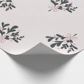 Kerst Roze Mistletoe Cadeaupapier (Hoek)