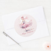 Kerst roze notenkraker ballerina ronde sticker (Envelop)