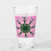 Kerst Roze Paarse Monogram Glass Glas (Achterkant)