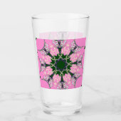 Kerst Roze Paarse Monogram Glass Glas (Voorkant)
