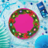 Kerst Roze Papier Party Borden 9" Papieren Bordje (Feest)