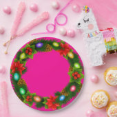 Kerst Roze Papier Party Borden 9" Papieren Bordje (Feest)