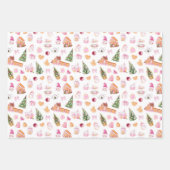 Kerst Roze Peperkoek Inpakpapier Vel (Voorkant)