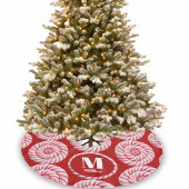 Kerst Roze Ronde Candy Canes Aangepaste Naam Kerstboom Rok