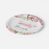 Kerst Roze Santa Baby shower Papieren Bordje (Gekanteld)