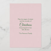 Kerst Roze Satijnen Lint Hulst Groengras Folie Feestdagenkaart (Achterkant)