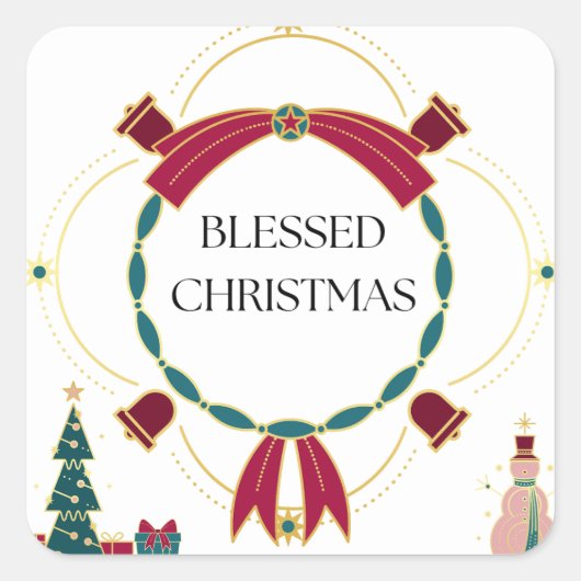 Kerst Roze Schattigee Stickers (Voorkant)
