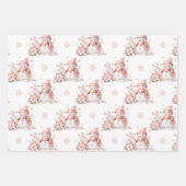 Kerst Roze Sneeuw Meisje Poinsettia Inpakpapier Vel (Voorkant 3)