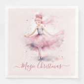 Kerst roze suiker pruim fee servet (Voorkant)