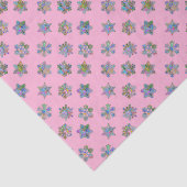 Kerst roze tissuepapier sneeuwvlokken patroon (Detail)