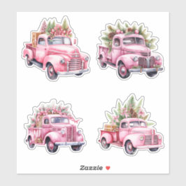 Kerst Roze  Trucks Sticker
