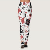 Kerst Roze Zwarte Feestdagen Elegant Leggings (Achterkant)