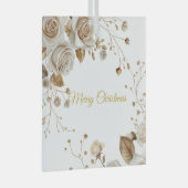 Kerst Rozen Glas Ornament (Voorkant Rechts)