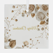 Kerst Rozen Glas Ornament (Achterkant)