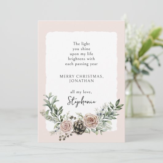 Kerst Rozen Motivatie Quote Feestdagenkaart (Staand voorkant)