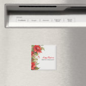 Kerst Rozen Waterverf | JOUW NAAM Magneet (Insitu (Vaatwasser))